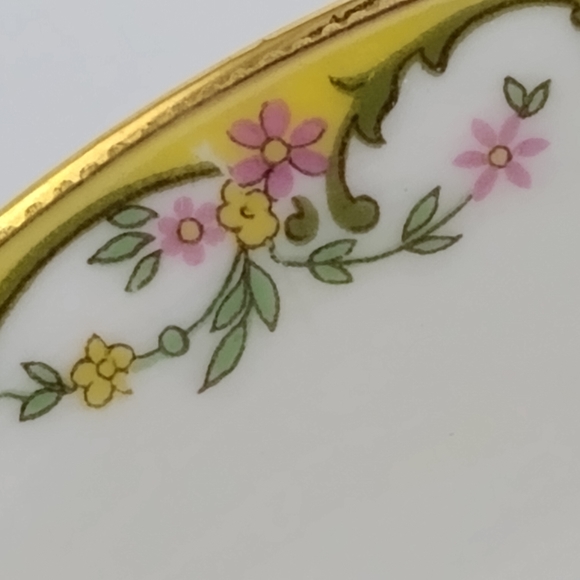 Vignaud Limoges Meuse 24k Gold Trim Floral Tea Saucers Set 8 Antique Vintage - Picture 10 of 13